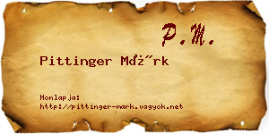 Pittinger Márk névjegykártya